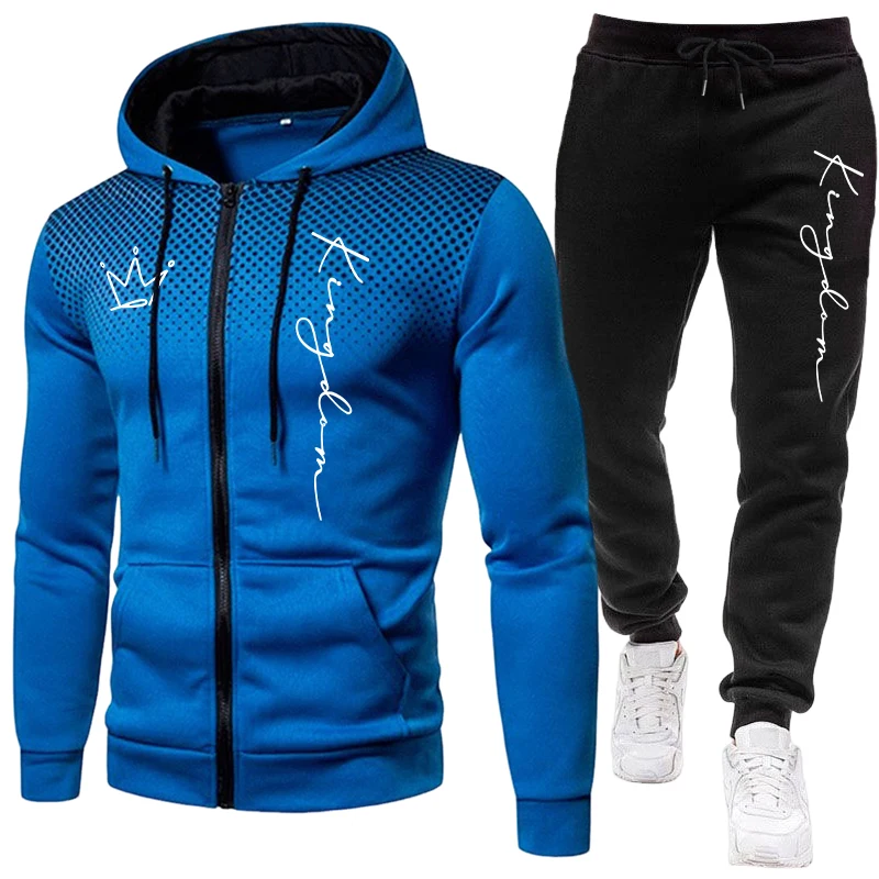 Jogger Sweatpants Men - King Letter Printed Men's Set Zipper