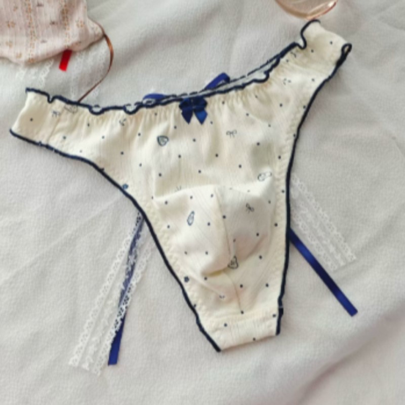 Men'S Fashion Underwear - Japanese New Sweet Floral Bow Cross-dressing