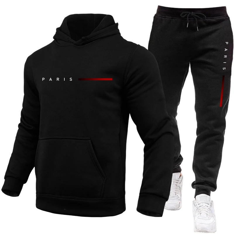 Jogger Sweatpants Men - Hooded Sweatshirt and Sweatpants Outdoor Sports