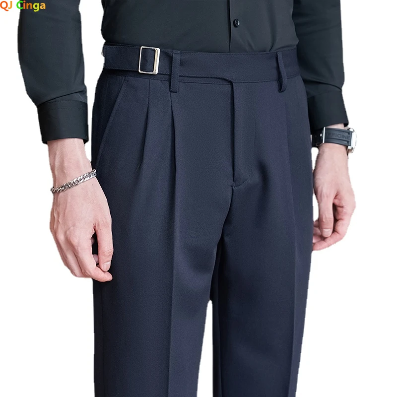 Men'S Fashion Khaki Pants - Navy Men's Suit Pants, White Black
