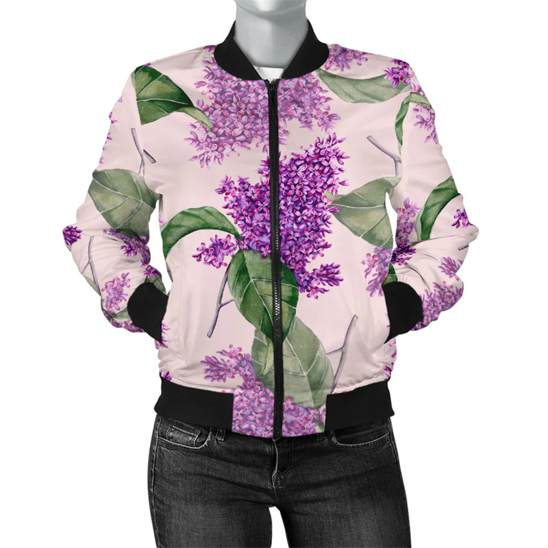 Mens Fashion Bomber Jacket - Colorful Flower Series 3d Printed Zipper