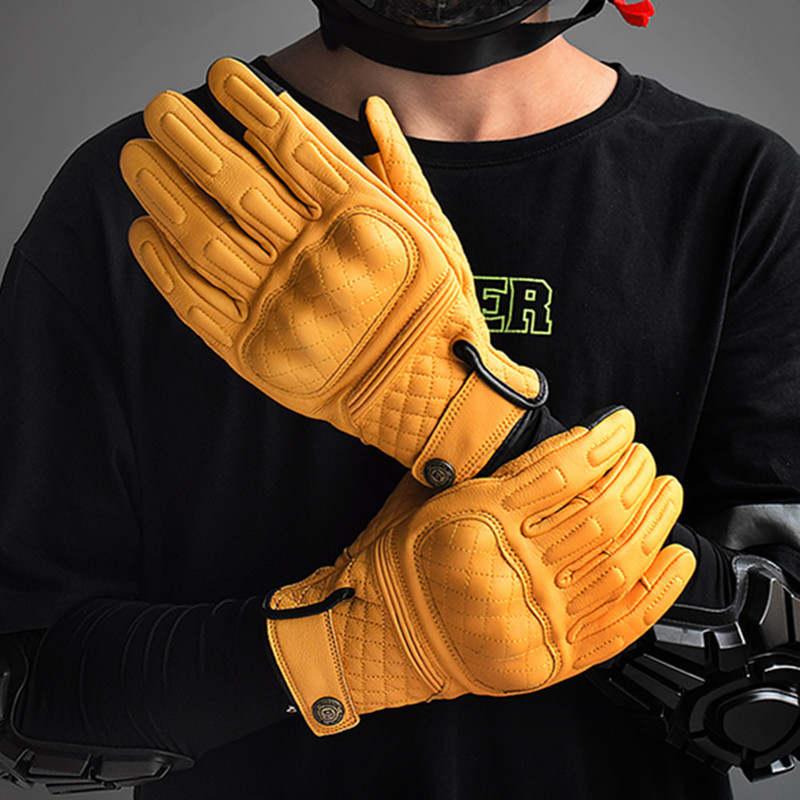 Retro Leather Motorcycle Glove - Men'S Fashion Gloves 评论和价格