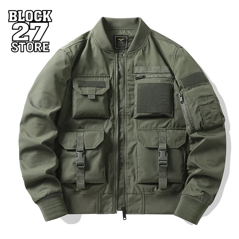 Mens Jacket Vintage Streetwear - Mens Fashion Bomber Jacket 评论和价格