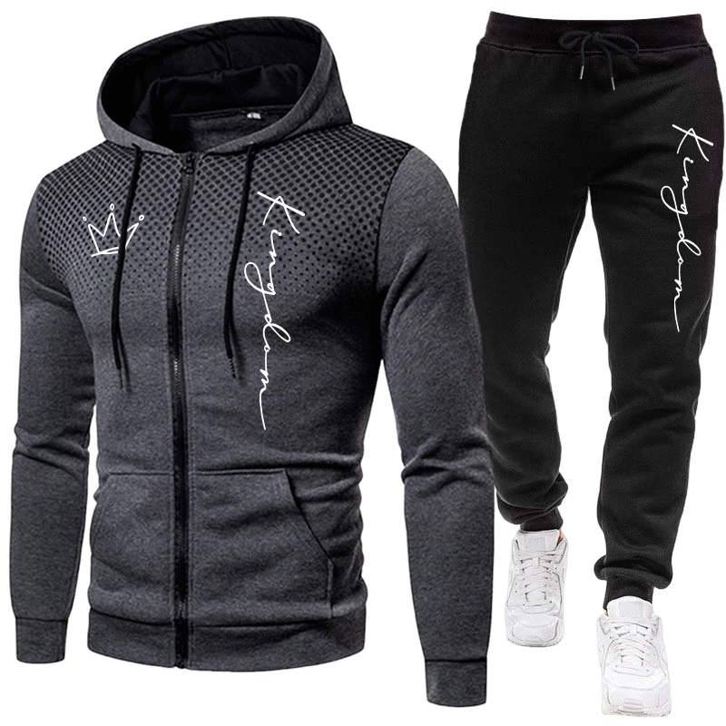 King Letter Printed Men's Set  - Jogger Sweatpants Men 评论和价格