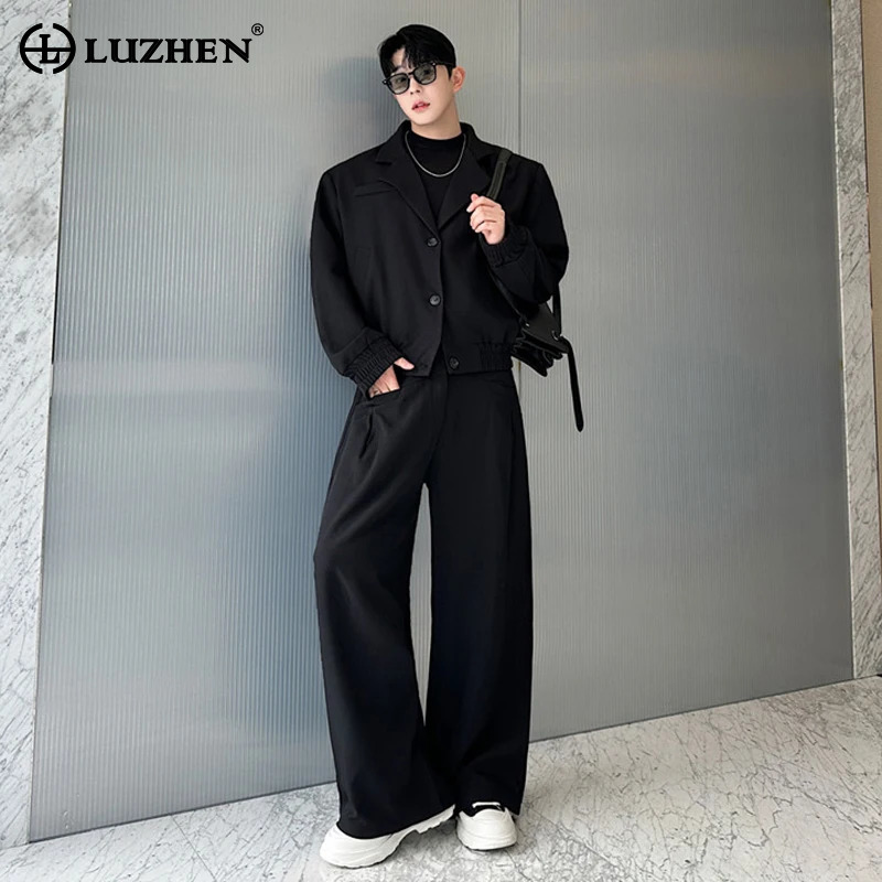LUZHEN Spring Blazer Neck Casu - Jacket Mens Fashion 评论和价格