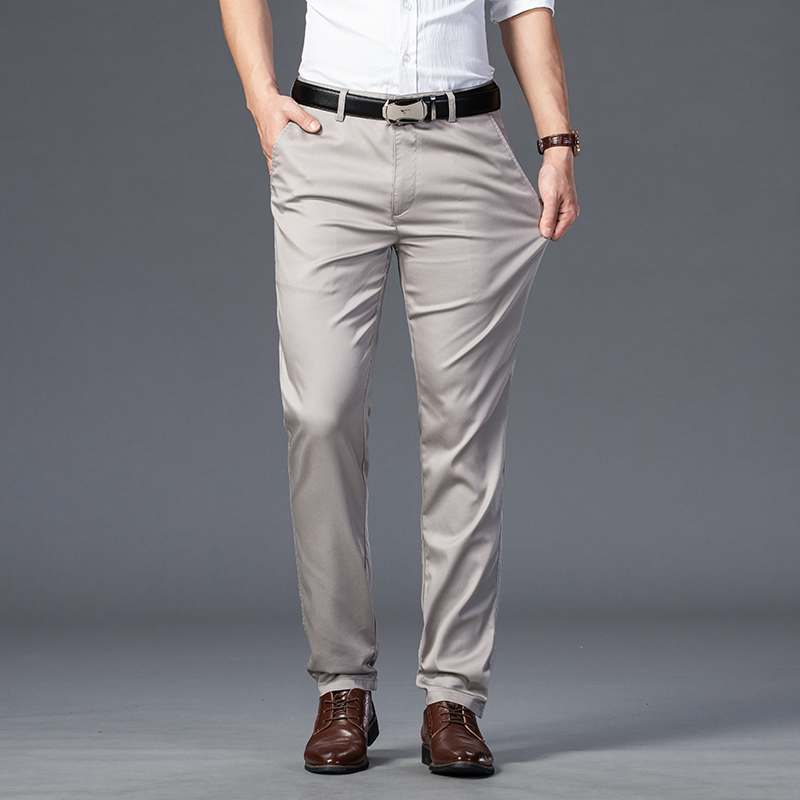 Summer Thin Men's Slim Suit Pa - Men'S Fashion Khaki Pants 评论和价格