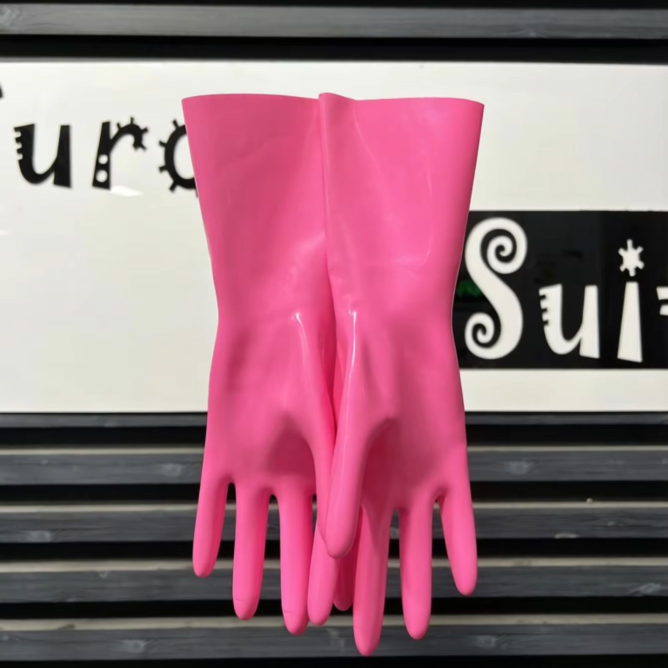 Pink Rubber Fashion Gloves Clu - Men'S Fashion Gloves 评论和价格
