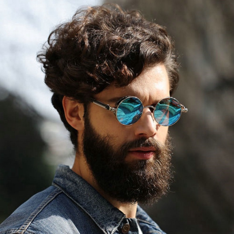 Metal Steampunk Sunglasses Men - Men'S Fashion Round Glasses 评论和价格