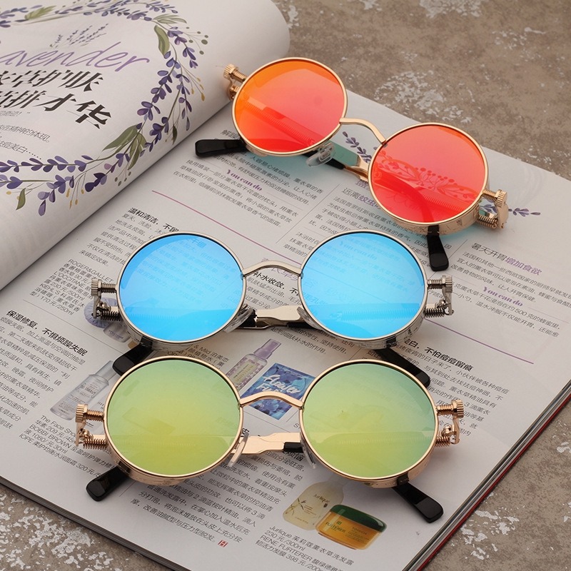 Metal Steampunk Sunglasses Men - Men'S Fashion Round Glasses 评论和价格