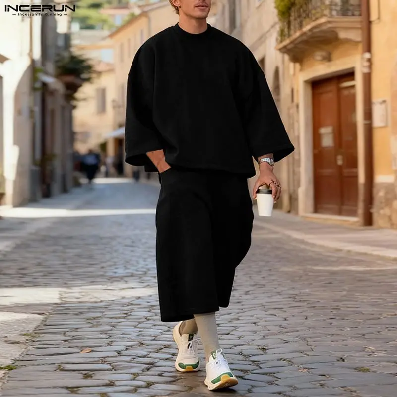 INCERUN Men Sets Solid Color B - Men'S Fashion Color 评论和价格