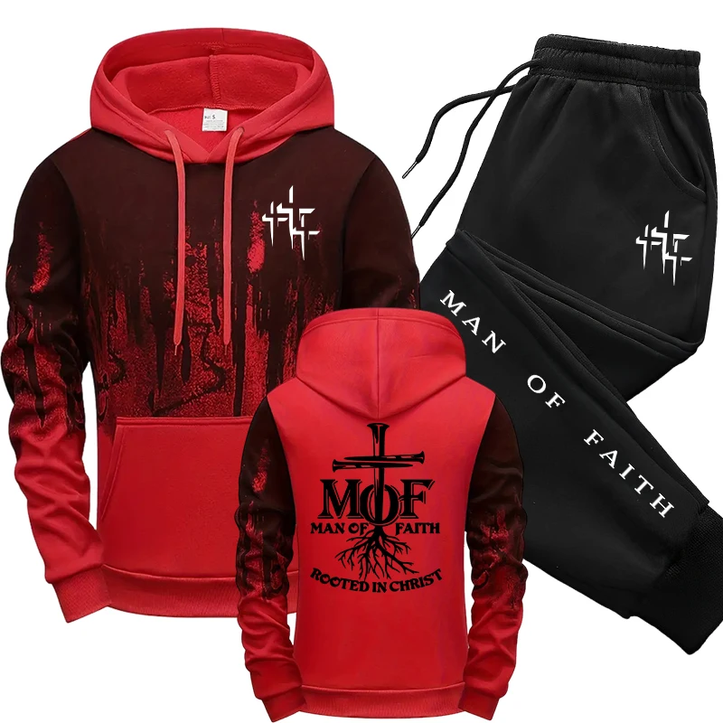 Man of Faith Men's Tracksuit H - Jogger Sweatpants Men 评论和价格