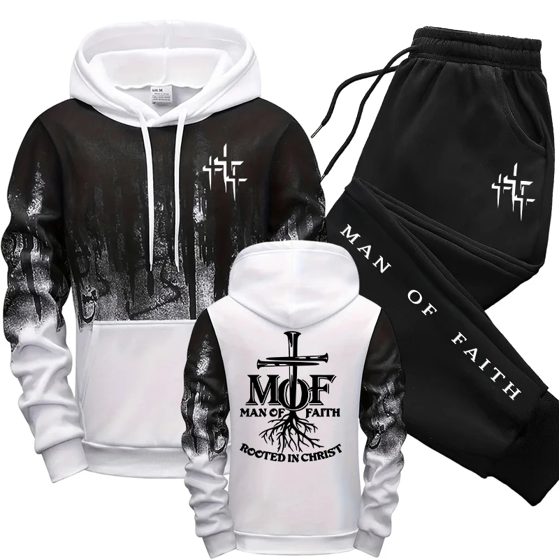 Man of Faith Men's Tracksuit H - Jogger Sweatpants Men 评论和价格