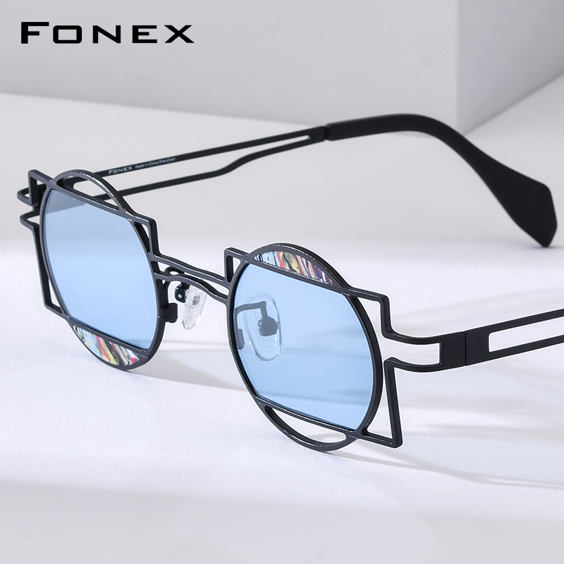 FONEX Pure Titanium Sunglasses - Men'S Fashion Round Glasses 评论和价格