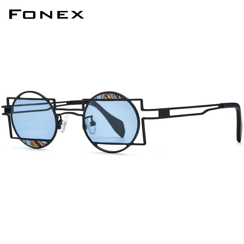 FONEX Pure Titanium Sunglasses - Men'S Fashion Round Glasses 评论和价格