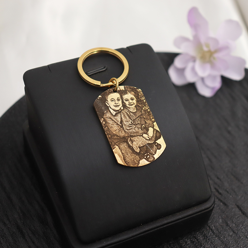Custom Engrave Photo Keychain  - Men'S Fashion Gold Chain 评论和价格