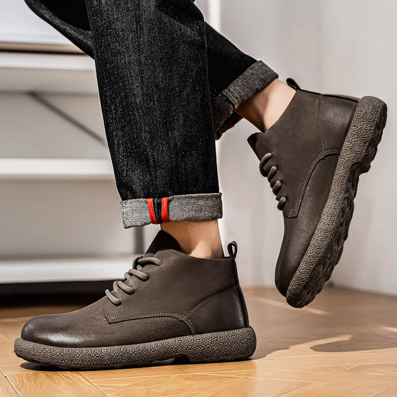 Men Ankle Boots Brown Short Bo - Men'S Fashion For 30 Year Olds 评论和价格