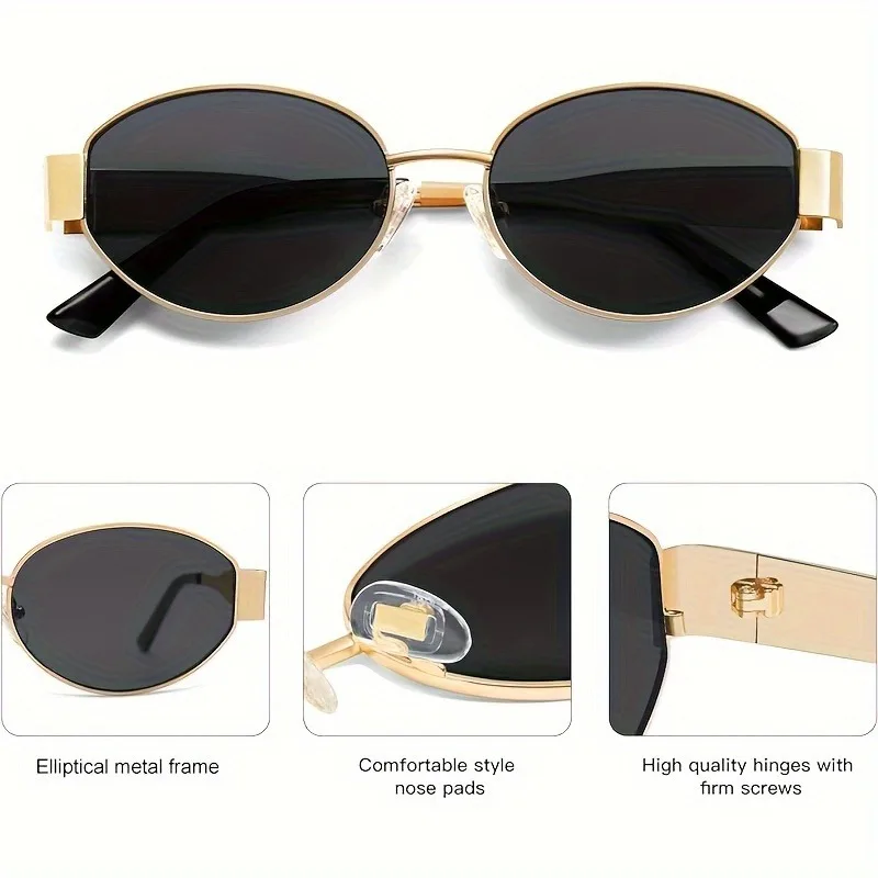 Trendy Oval Sunglasses for Wom - Men'S Fashion Round Glasses 评论和价格