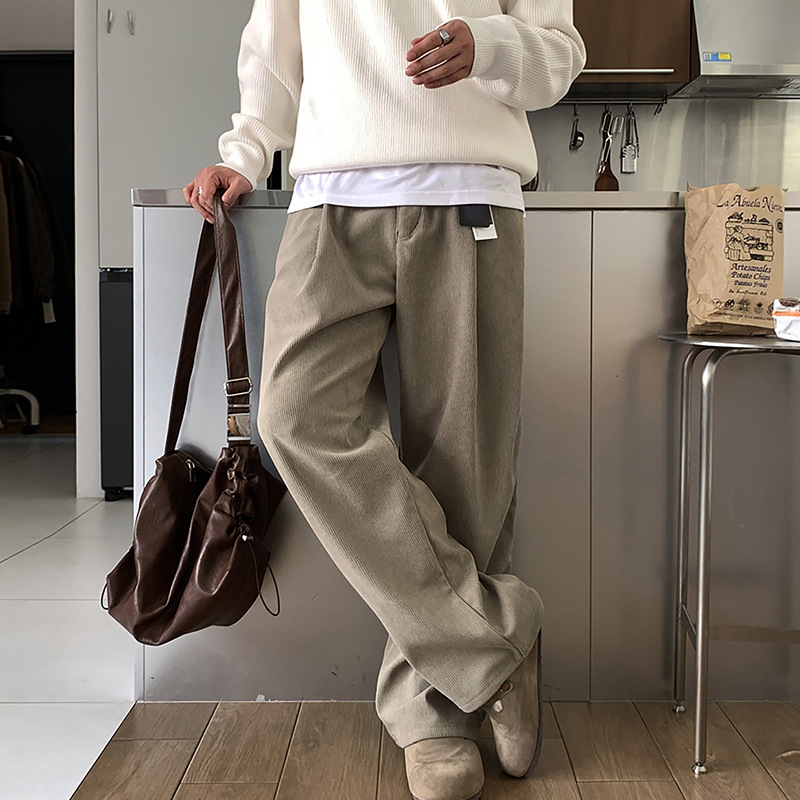 Spring Men's Dark Khaki Solid  - Men'S Fashion Khaki Pants 评论和价格