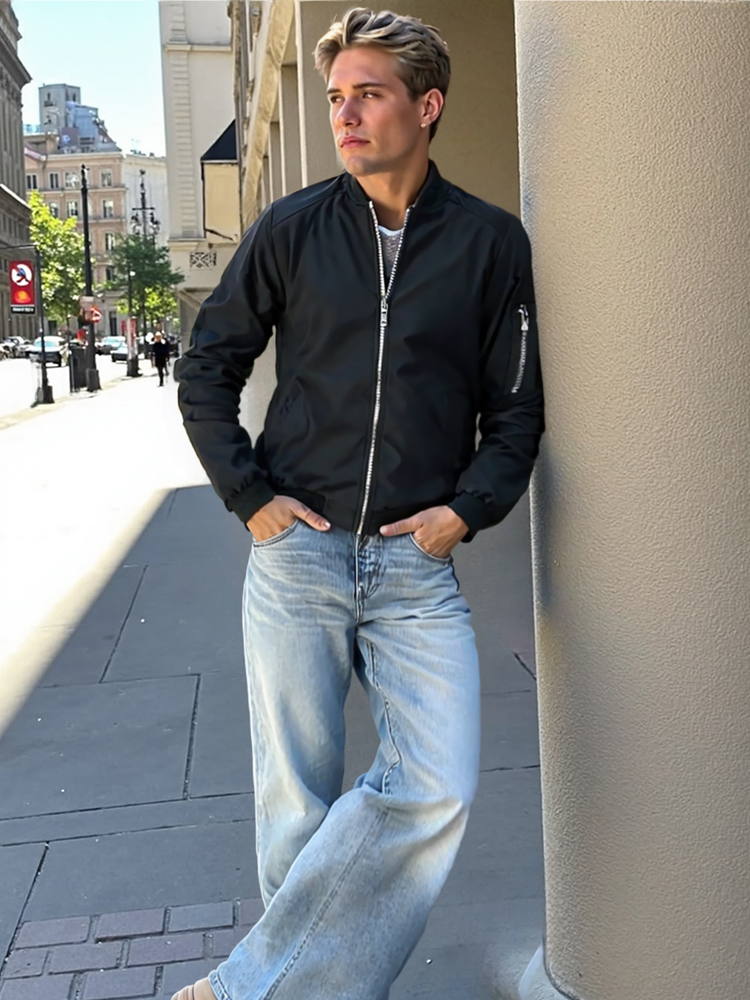 Spring Autumn Men's Windbreake - Mens Fashion Bomber Jacket 评论和价格