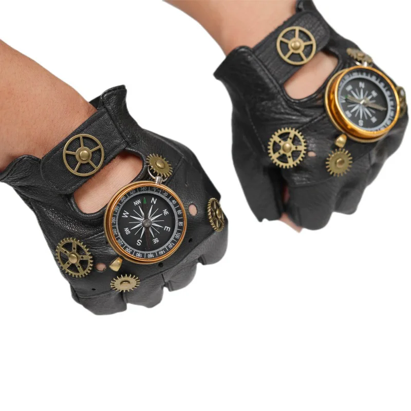 Steampunk PU Leather Fingerles - Men'S Fashion Gloves 评论和价格