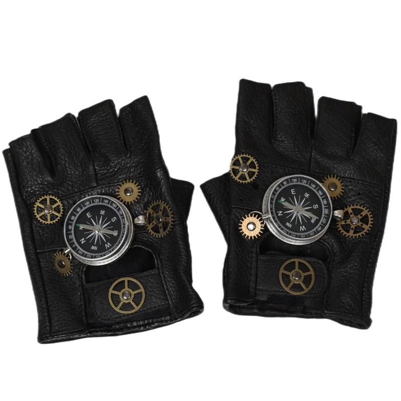 Steampunk PU Leather Fingerles - Men'S Fashion Gloves 评论和价格