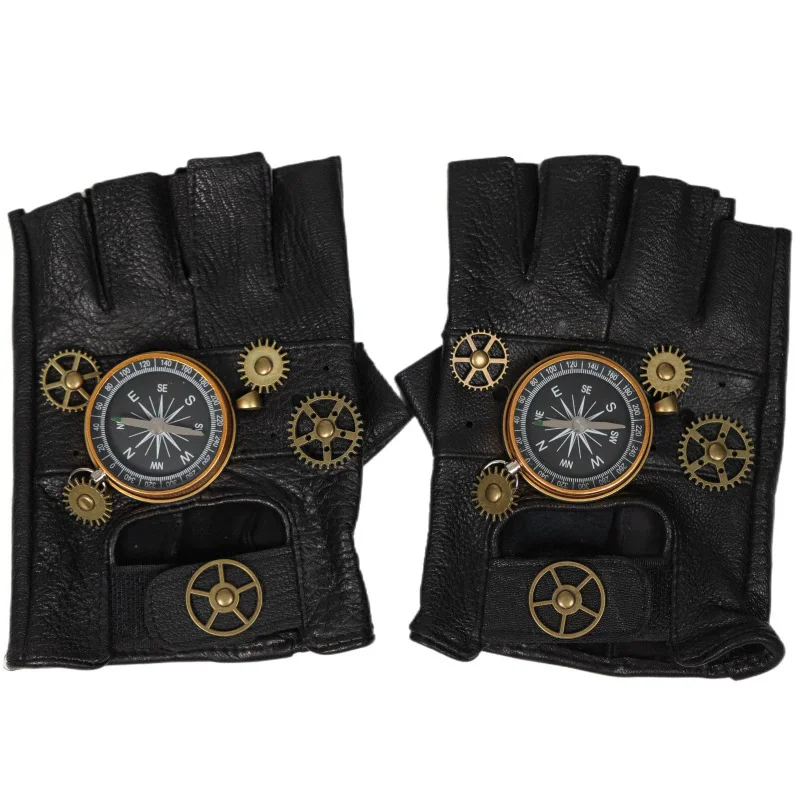 Steampunk PU Leather Fingerles - Men'S Fashion Gloves 评论和价格