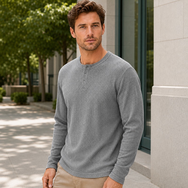 Men's Simple Fashion Long‑Slee - Men'S Fashion Color 评论和价格