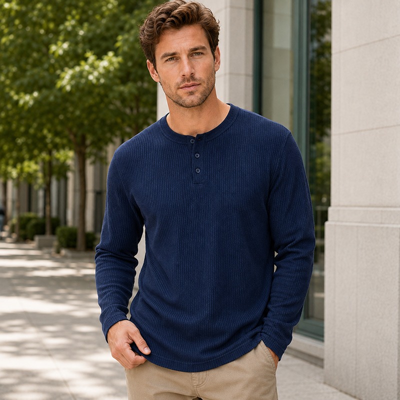 Men's Simple Fashion Long‑Slee - Men'S Fashion Color 评论和价格
