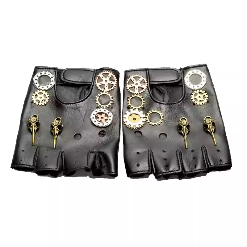 Steampunk PU Leather Fingerles - Men'S Fashion Gloves 评论和价格