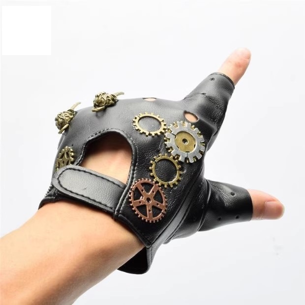 Steampunk PU Leather Fingerles - Men'S Fashion Gloves 评论和价格