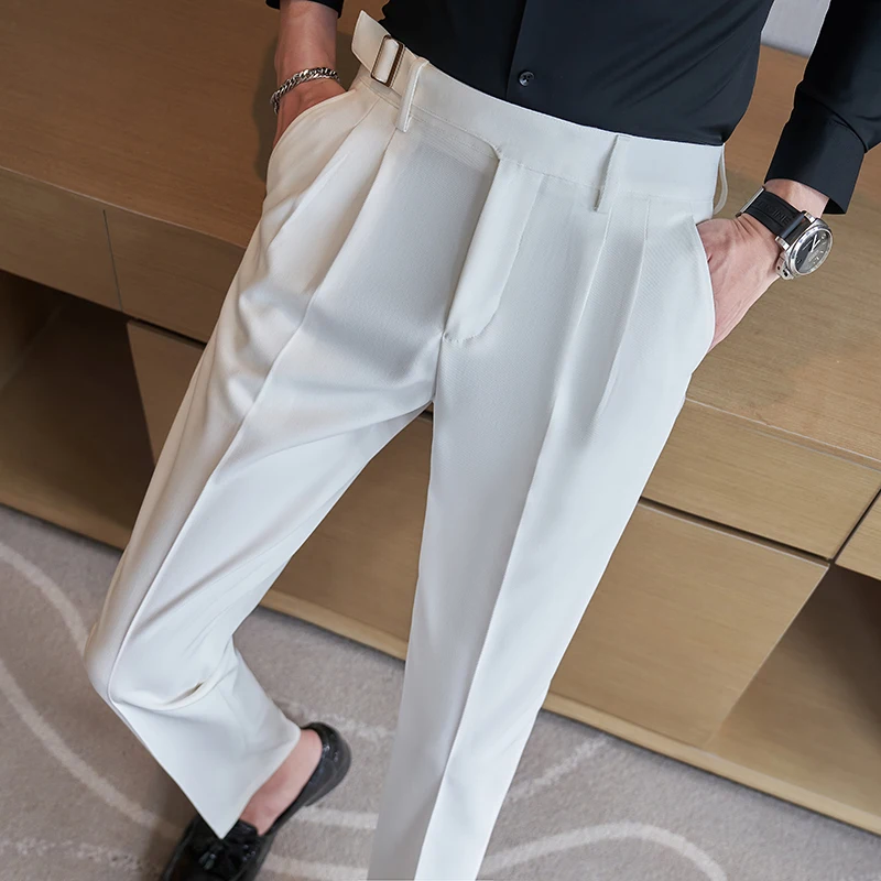 Navy Men's Suit Pants, White B - Men'S Fashion Khaki Pants 评论和价格