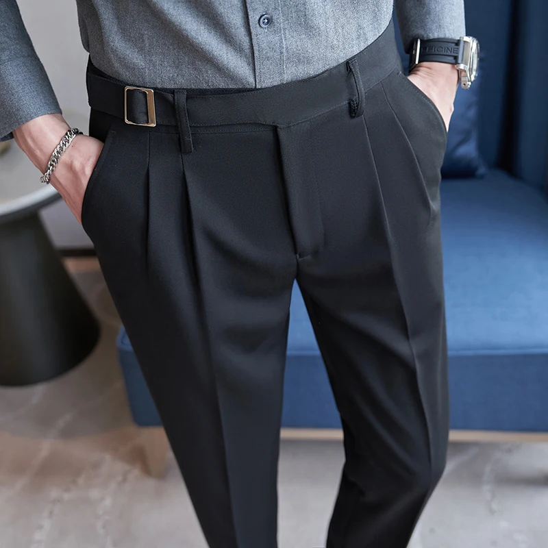 Navy Men's Suit Pants, White B - Men'S Fashion Khaki Pants 评论和价格