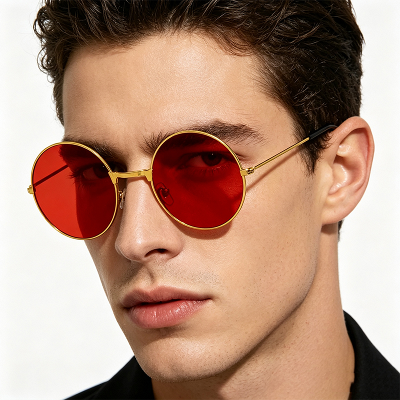 Classic Vintage Round Frame Su - Men'S Fashion Round Glasses 评论和价格