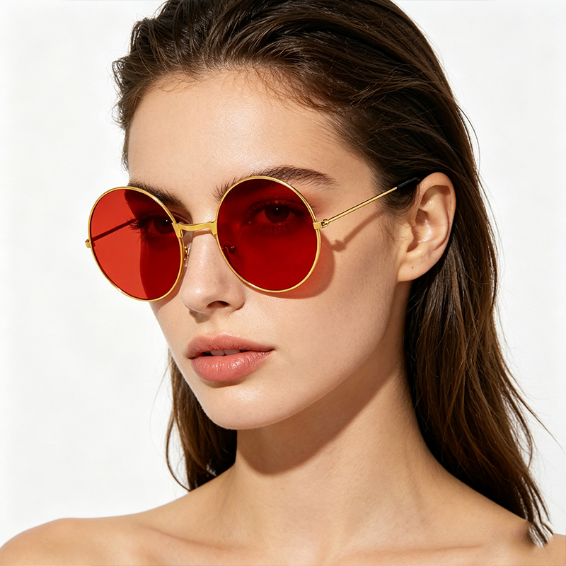 Classic Vintage Round Frame Su - Men'S Fashion Round Glasses 评论和价格