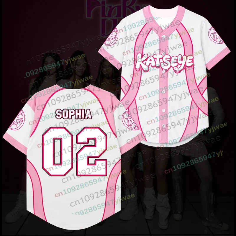 Candy Pink Katseye Wildworld T - Mens Fashion Baseball Jersey 评论和价格