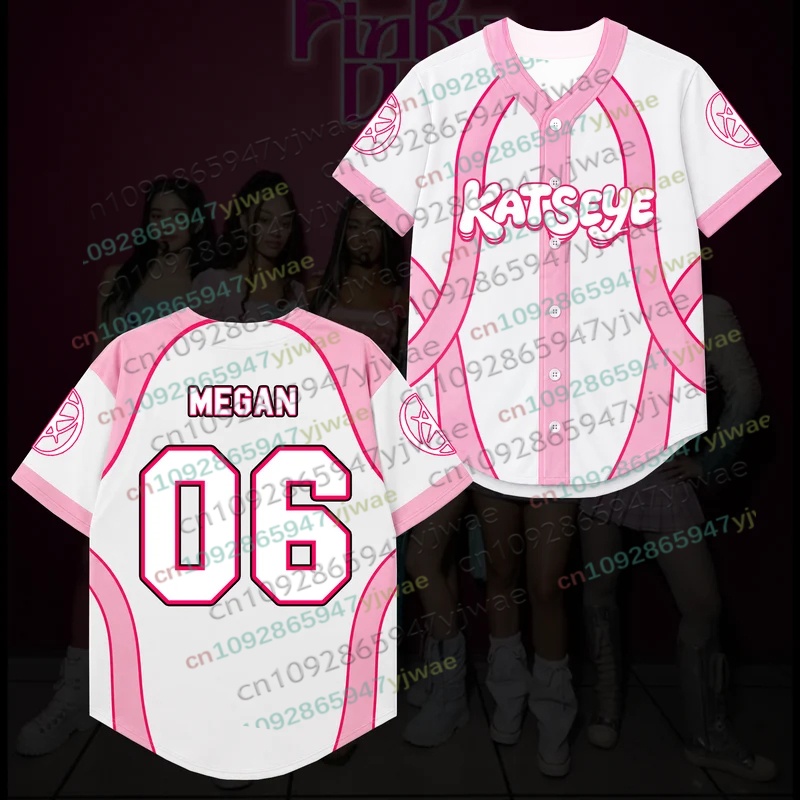 Candy Pink Katseye Wildworld T - Mens Fashion Baseball Jersey 评论和价格