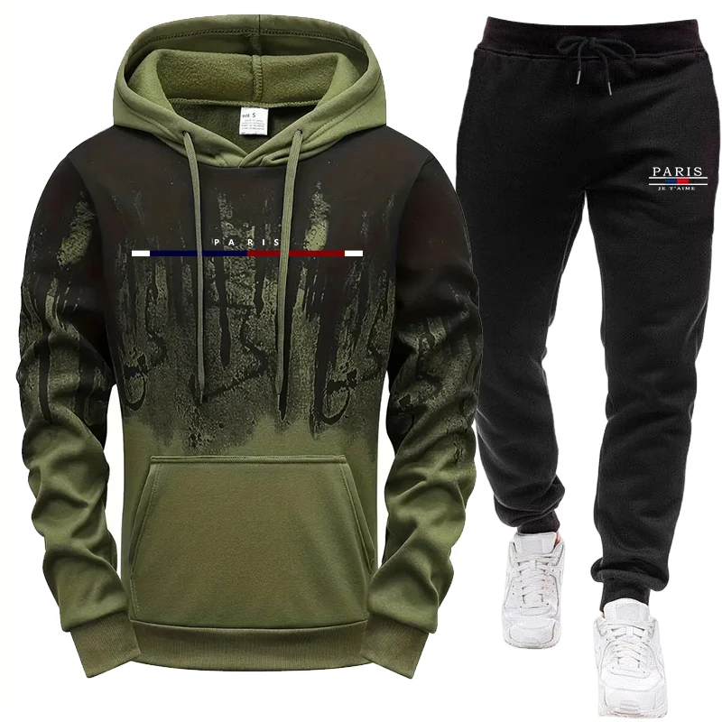 Men's Set/Hoodie/Pants Autumn  - Jogger Sweatpants Men 评论和价格