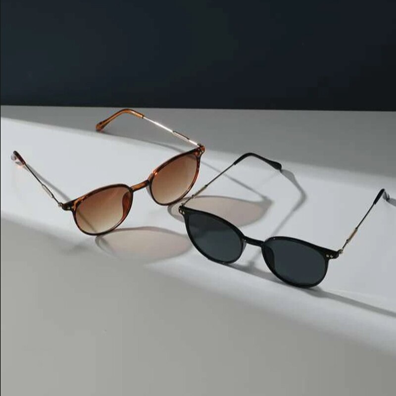 2PCS Women Men Small Round Sun - Men'S Fashion Round Glasses 评论和价格