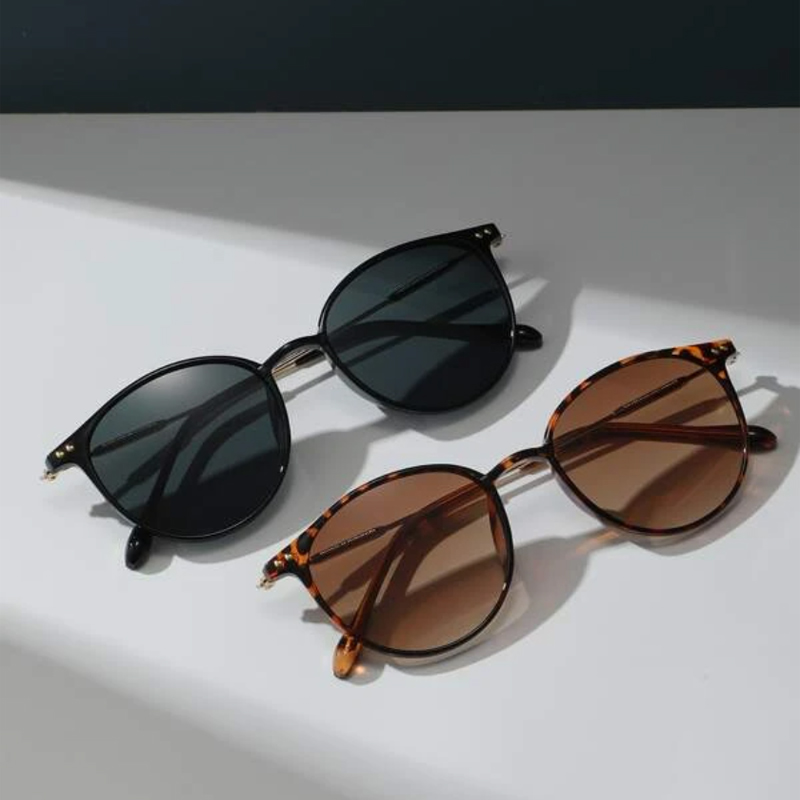 2PCS Women Men Small Round Sun - Men'S Fashion Round Glasses 评论和价格