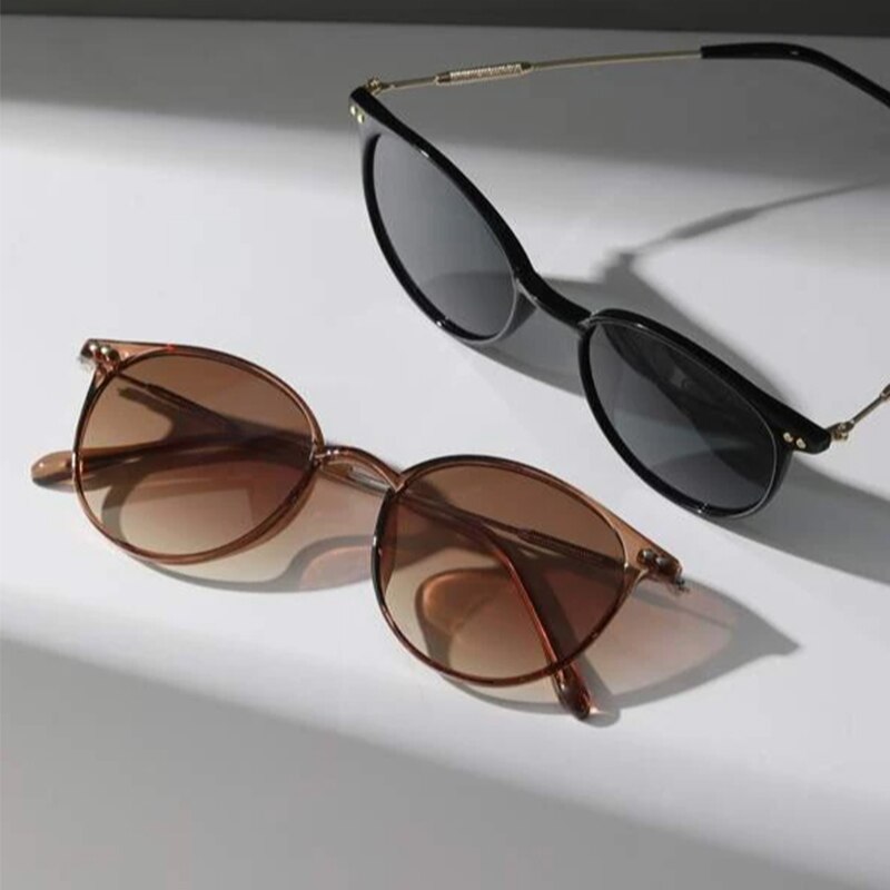 2PCS Women Men Small Round Sun - Men'S Fashion Round Glasses 评论和价格