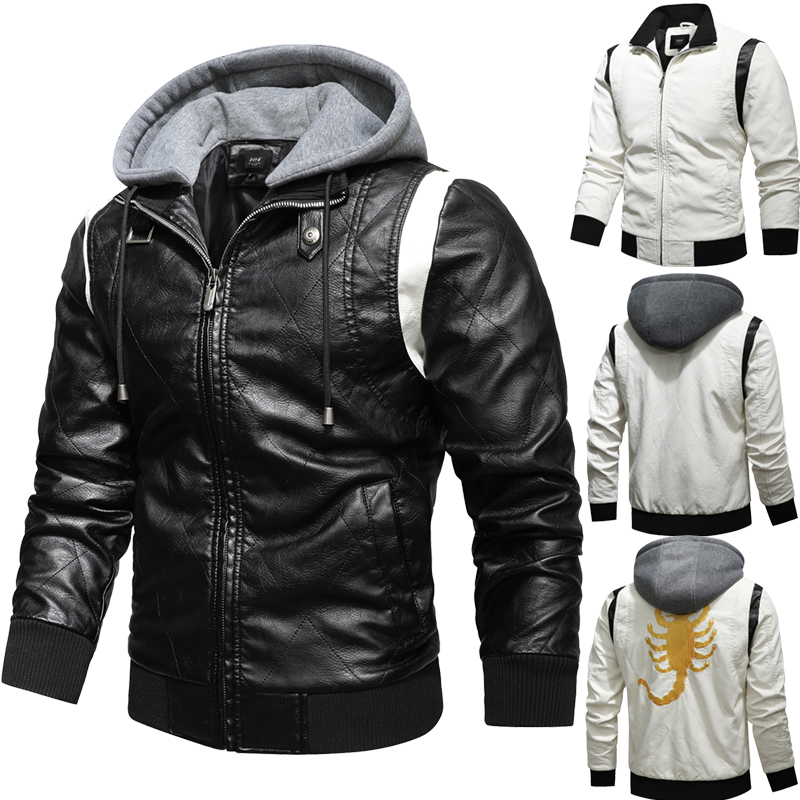 Autumn Winter Bomber Leather J - Mens Fashion Bomber Jacket 评论和价格