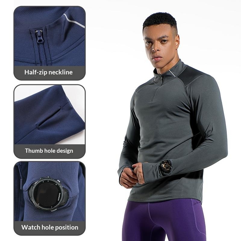 Men's Finger Hole Design Fall  - Compression Shirt Workout 评论和价格