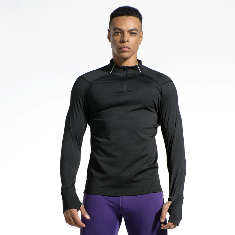 Men's Finger Hole Design Fall  - Compression Shirt Workout 评论和价格