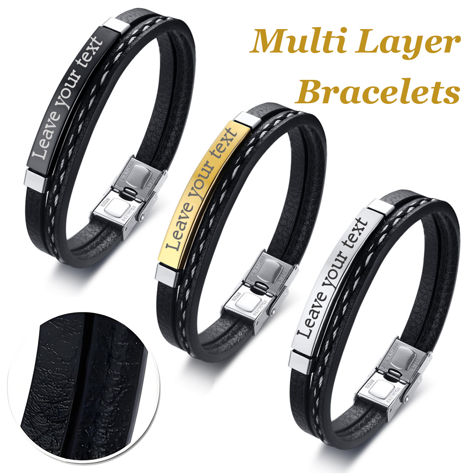 Dual-Layer Commission Braided  - Men'S Fashion Gold Chain 评论和价格