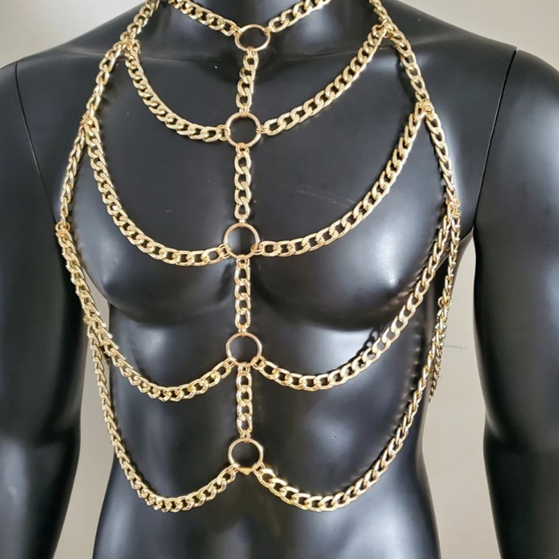 Fashion Men Sexy Metal Body Ch - Men'S Fashion Gold Chain 评论和价格