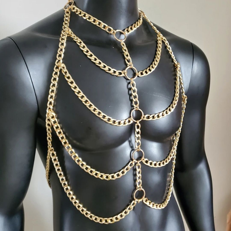 Fashion Men Sexy Metal Body Ch - Men'S Fashion Gold Chain 评论和价格