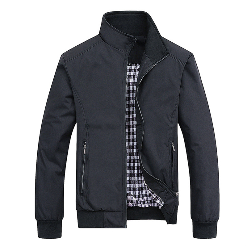 New Spring Autumn Casual Solid - Mens Fashion Bomber Jacket 评论和价格