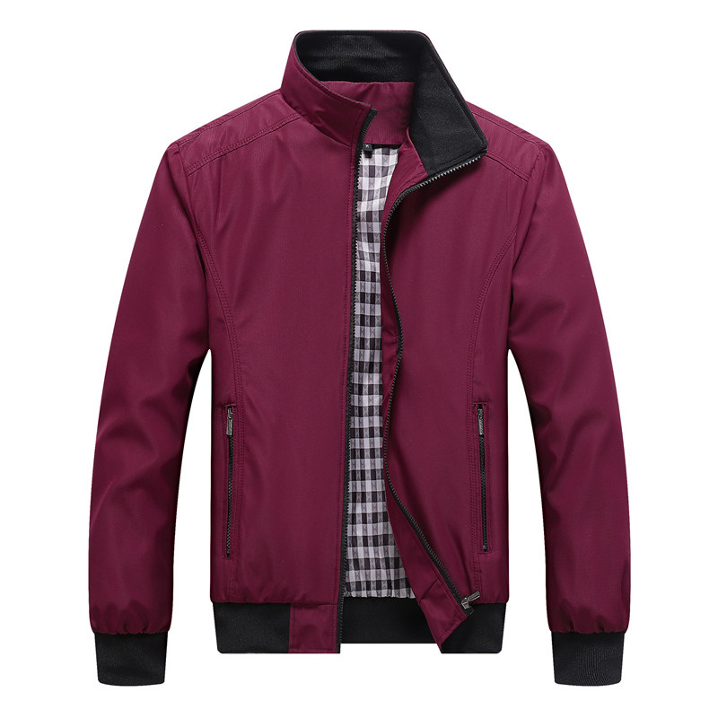New Spring Autumn Casual Solid - Mens Fashion Bomber Jacket 评论和价格